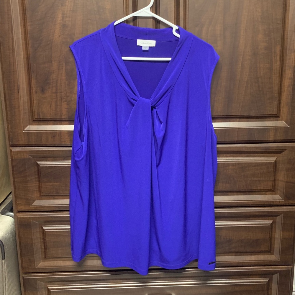 Calvin Klein Plus Size Bright Blue Dress Shirt.